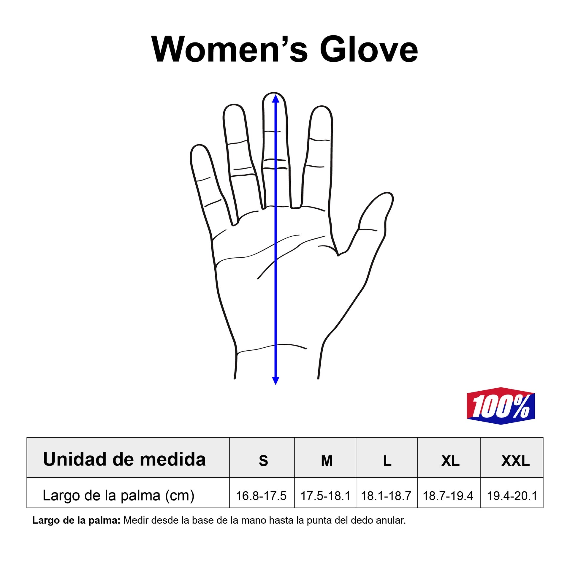 Guantes para mujer de gel con dedos cortos 100% Exceeda Solid Black